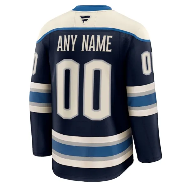 Fanatics Columbus Blue Jackets Pelipaita 2024-2025 Kolmos Premium Navy ( Omalla Nimellä )