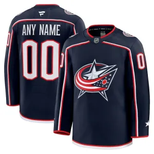 Fanatics Columbus Blue Jackets Pelipaita 2024-2025 Koti Premium Navy ( Omalla Nimellä )