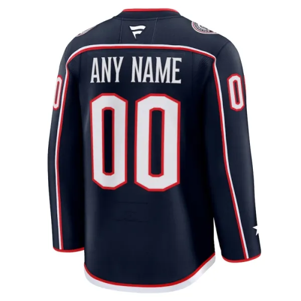 Fanatics Columbus Blue Jackets Pelipaita 2024-2025 Koti Premium Navy ( Omalla Nimellä )