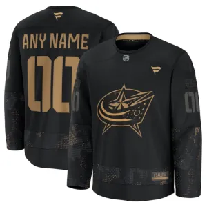 Fanatics Columbus Blue Jackets Pelipaita 2024-2025 Military Appreciation Practice Musta ( Omalla Nimellä )