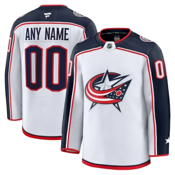 Fanatics Columbus Blue Jackets Pelipaita 2024-2025 Vieras Premium Valkoinen ( Omalla Nimellä ) Fanatics Columbus Blue Jackets Pelipaita 2024-2025 Vieras Premium Valkoinen ( Omalla Nimellä )
