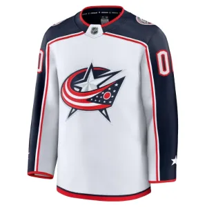 Fanatics Columbus Blue Jackets Pelipaita 2024-2025 Vieras Premium Valkoinen ( Omalla Nimellä )