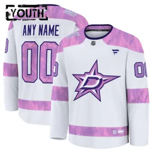 Fanatics Dallas Stars Lasten Pelipaita 2024-2025 Hockey Fights Cancer Practice Valkoinen ( Omalla Nimellä )