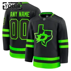 Fanatics Dallas Stars Lasten Pelipaita 2024-2025 Kolmos Premium Musta ( Omalla Nimellä )