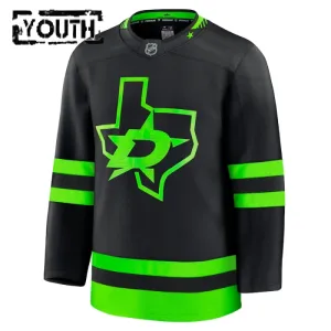 Fanatics Dallas Stars Lasten Pelipaita 2024-2025 Kolmos Premium Musta ( Omalla Nimellä )