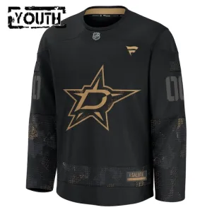 Fanatics Dallas Stars Lasten Pelipaita 2024-2025 Military Appreciation Practice Musta ( Omalla Nimellä )