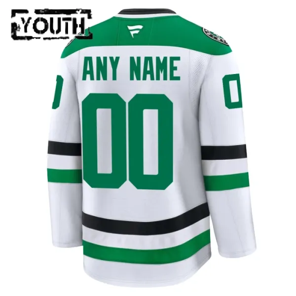 Fanatics Dallas Stars Lasten Pelipaita 2024-2025 Vieras Premium Valkoinen ( Omalla Nimellä )
