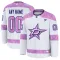 Fanatics Dallas Stars Pelipaita 2024-2025 Hockey Fights Cancer Practice Valkoinen ( Omalla Nimellä )
