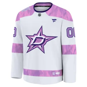 Fanatics Dallas Stars Pelipaita 2024-2025 Hockey Fights Cancer Practice Valkoinen ( Omalla Nimellä )