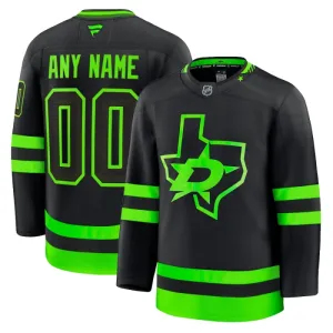 Fanatics Dallas Stars Pelipaita 2024-2025 Kolmos Premium Musta ( Omalla Nimellä )