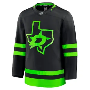 Fanatics Dallas Stars Pelipaita 2024-2025 Kolmos Premium Musta ( Omalla Nimellä )