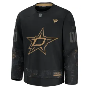 Fanatics Dallas Stars Pelipaita 2024-2025 Military Appreciation Practice Musta ( Omalla Nimellä )