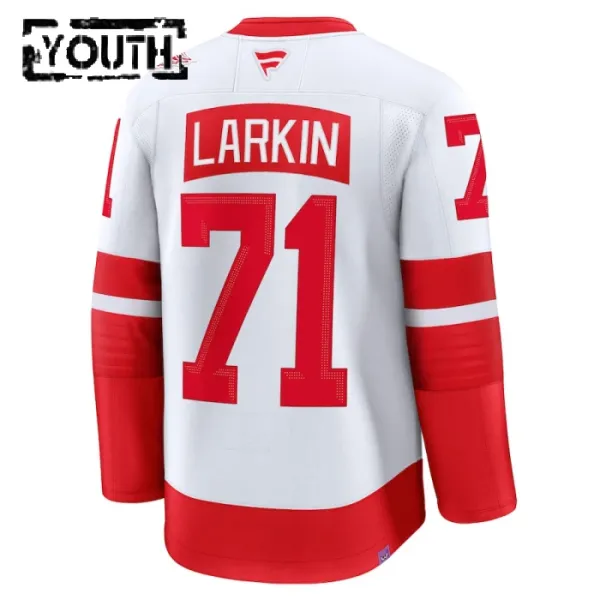 Fanatics Detroit Red Wings Dylan Larkin Lasten Pelipaita 2024-2025 Premium Stadium Series Valkoinen