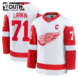 Fanatics Detroit Red Wings Dylan Larkin Lasten Pelipaita 2024-2025 Vieras Premium Valkoinen