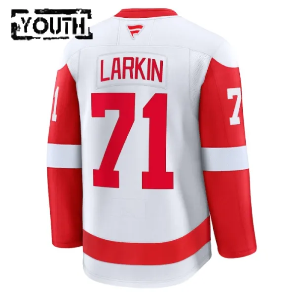 Fanatics Detroit Red Wings Dylan Larkin Lasten Pelipaita 2024-2025 Vieras Premium Valkoinen