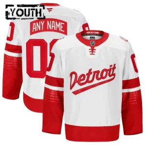 Fanatics Detroit Red Wings Lasten Pelipaita 2024-2025 Premium Stadium Series Valkoinen ( Omalla Nimellä )