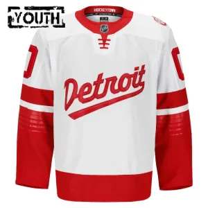 Fanatics Detroit Red Wings Lasten Pelipaita 2024-2025 Premium Stadium Series Valkoinen ( Omalla Nimellä )