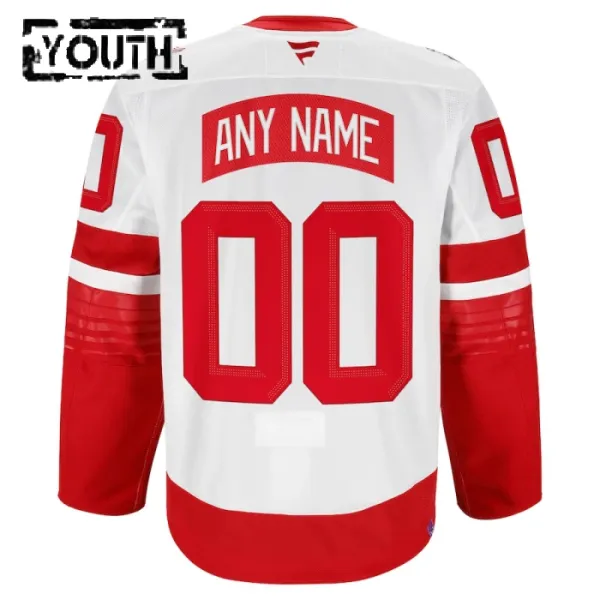 Fanatics Detroit Red Wings Lasten Pelipaita 2024-2025 Premium Stadium Series Valkoinen ( Omalla Nimellä )