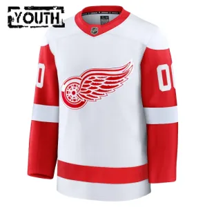 Fanatics Detroit Red Wings Lasten Pelipaita 2024-2025 Vieras Premium Valkoinen ( Omalla Nimellä )