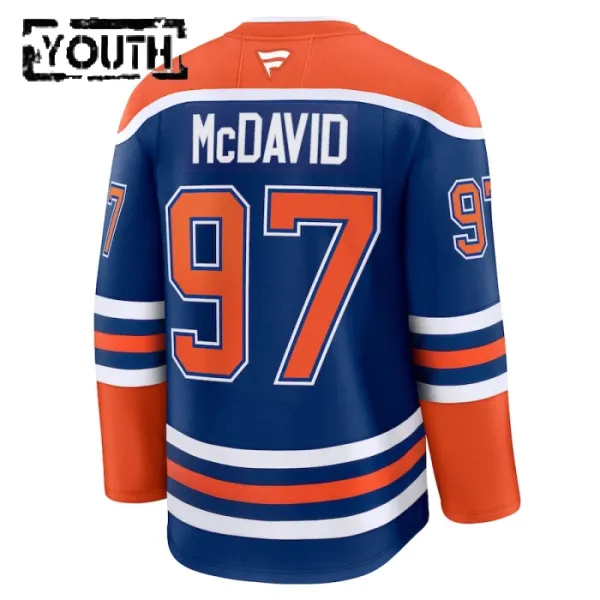 Fanatics Edmonton Oilers Connor McDavid Lasten Pelipaita 2024-2025 Koti Premium Sininen
