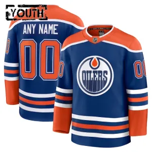 Fanatics Edmonton Oilers Lasten Pelipaita 2024-2025 Koti Premium Sininen ( Omalla Nimellä )