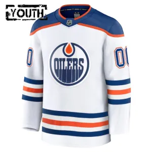Fanatics Edmonton Oilers Lasten Pelipaita 2024-2025 Vieras Premium Valkoinen ( Omalla Nimellä )