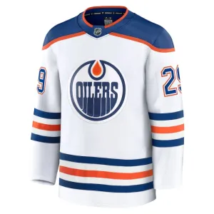 Fanatics Edmonton Oilers Leon Draisaitl Pelipaita 2024-2025 Vieras Premium Valkoinen