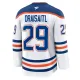Fanatics Edmonton Oilers Leon Draisaitl Pelipaita 2024-2025 Vieras Premium Valkoinen