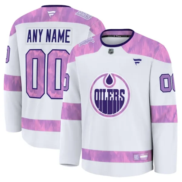 Fanatics Edmonton Oilers Pelipaita 2024-2025 Hockey Fights Cancer Practice Valkoinen ( Omalla Nimellä ) Fanatics Edmonton Oilers Pelipaita 2024-2025 Hockey Fights Cancer Practice Valkoinen ( Omalla Nimellä )