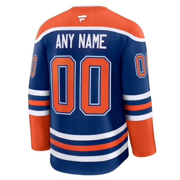 Fanatics Edmonton Oilers Pelipaita 2024-2025 Koti Premium Sininen ( Omalla Nimellä )