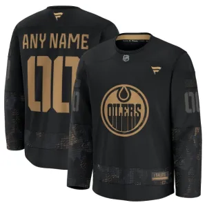 Fanatics Edmonton Oilers Pelipaita 2024-2025 Military Appreciation Practice Musta ( Omalla Nimellä )