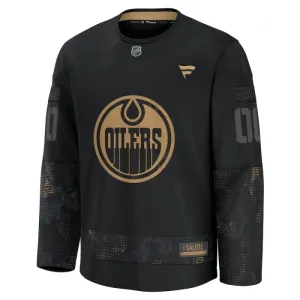 Fanatics Edmonton Oilers Pelipaita 2024-2025 Military Appreciation Practice Musta ( Omalla Nimellä )
