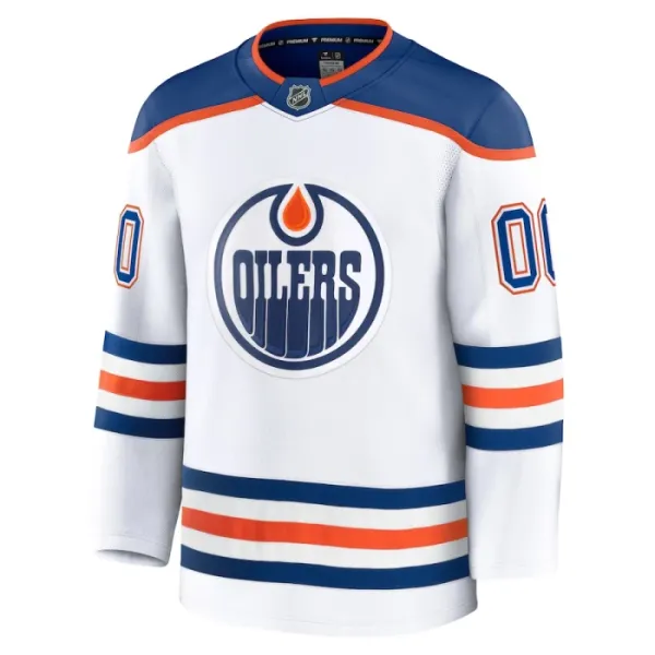 Fanatics Edmonton Oilers Pelipaita 2024-2025 Vieras Premium Valkoinen ( Omalla Nimellä )