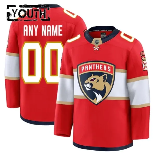Fanatics Florida Panthers Lasten Pelipaita 2024-2025 Koti Premium Punainen ( Omalla Nimellä ) Fanatics Florida Panthers Lasten Pelipaita 2024-2025 Koti Premium Punainen ( Omalla Nimellä )