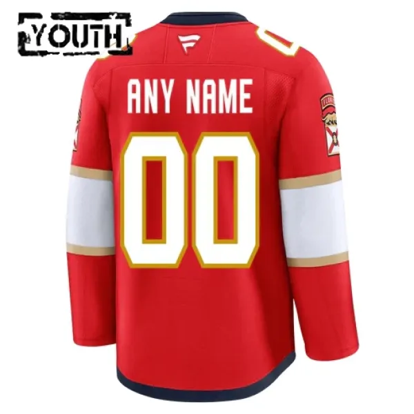 Fanatics Florida Panthers Lasten Pelipaita 2024-2025 Koti Premium Punainen ( Omalla Nimellä )