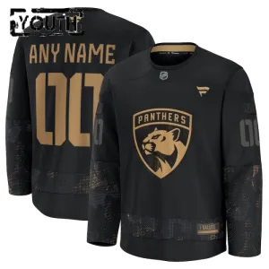 Fanatics Florida Panthers Lasten Pelipaita 2024-2025 Military Appreciation Practice Musta ( Omalla Nimellä )