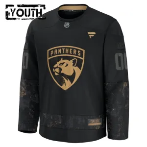 Fanatics Florida Panthers Lasten Pelipaita 2024-2025 Military Appreciation Practice Musta ( Omalla Nimellä )