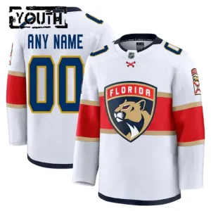 Fanatics Florida Panthers Lasten Pelipaita 2024-2025 Vieras Premium Valkoinen ( Omalla Nimellä )