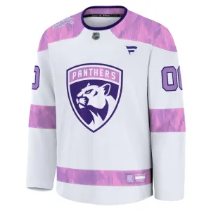 Fanatics Florida Panthers Pelipaita 2024-2025 Hockey Fights Cancer Practice Valkoinen ( Omalla Nimellä )