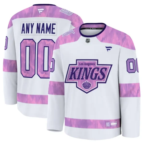 Fanatics Los Angeles Kings Pelipaita 2024-2025 Hockey Fights Cancer Practice Valkoinen ( Omalla Nimellä ) Fanatics Los Angeles Kings Pelipaita 2024-2025 Hockey Fights Cancer Practice Valkoinen ( Omalla Nimellä )
