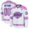 Fanatics Los Angeles Kings Pelipaita 2024-2025 Hockey Fights Cancer Practice Valkoinen ( Omalla Nimellä )