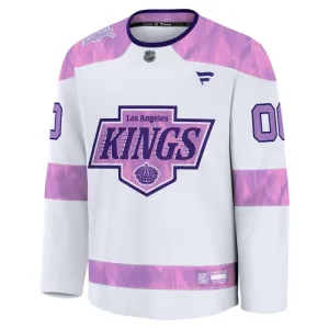 Fanatics Los Angeles Kings Pelipaita 2024-2025 Hockey Fights Cancer Practice Valkoinen ( Omalla Nimellä )