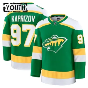 Fanatics Minnesota Wild Kirill Kaprizov Lasten Pelipaita 2024-2025 Kolmos Premium Vihreä