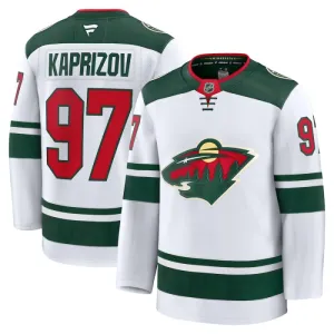 Fanatics Minnesota Wild Kirill Kaprizov Pelipaita 2024-2025 Vieras Premium Valkoinen