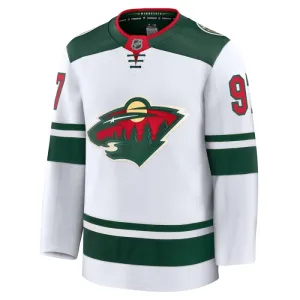 Fanatics Minnesota Wild Kirill Kaprizov Pelipaita 2024-2025 Vieras Premium Valkoinen