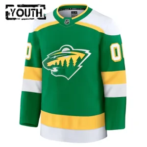 Fanatics Minnesota Wild Lasten Pelipaita 2024-2025 Kolmos Premium Vihreä ( Omalla Nimellä )