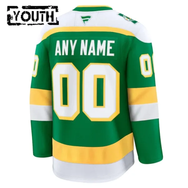 Fanatics Minnesota Wild Lasten Pelipaita 2024-2025 Kolmos Premium Vihreä ( Omalla Nimellä )