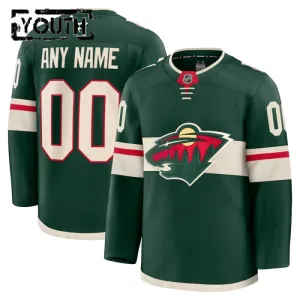 Fanatics Minnesota Wild Lasten Pelipaita 2024-2025 Koti Premium Vihreä ( Omalla Nimellä )
