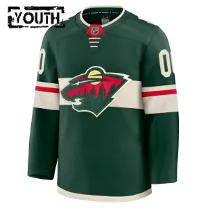 Fanatics Minnesota Wild Lasten Pelipaita 2024-2025 Koti Premium Vihreä ( Omalla Nimellä )