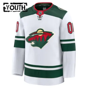 Fanatics Minnesota Wild Lasten Pelipaita 2024-2025 Vieras Premium Valkoinen ( Omalla Nimellä )